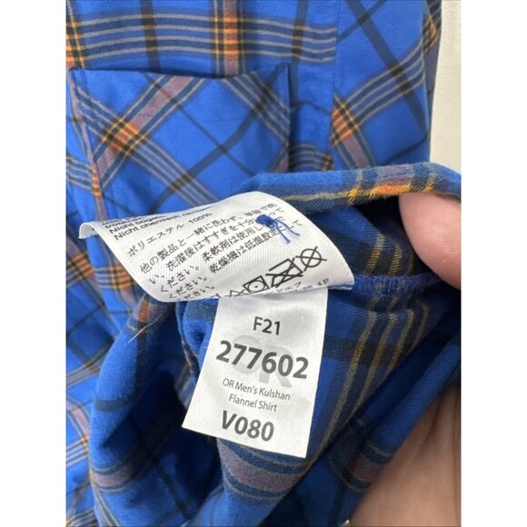 Outdoor Research OR Flannel Button Up Shirt Blue Orange Plaid Long Sleeve Men L - Picture 8 of 8